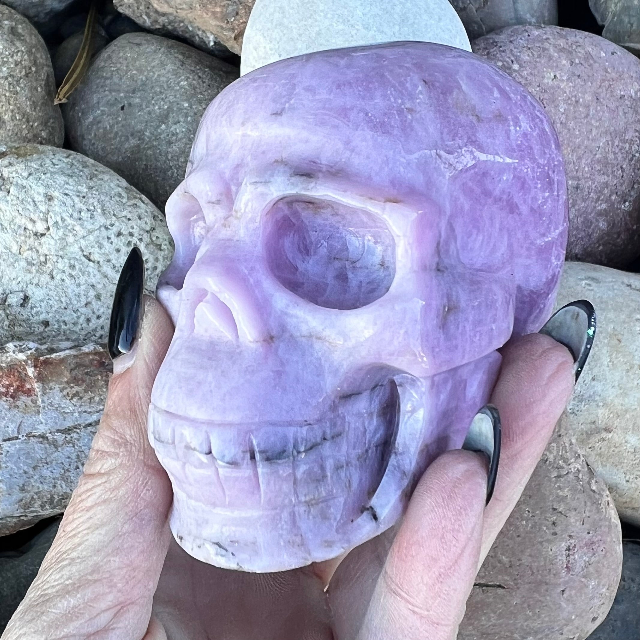 Kunzite Skull ~ Specialty Crystal Carving