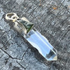 Clear Quartz with Moldavite Sterling Silver Pendant