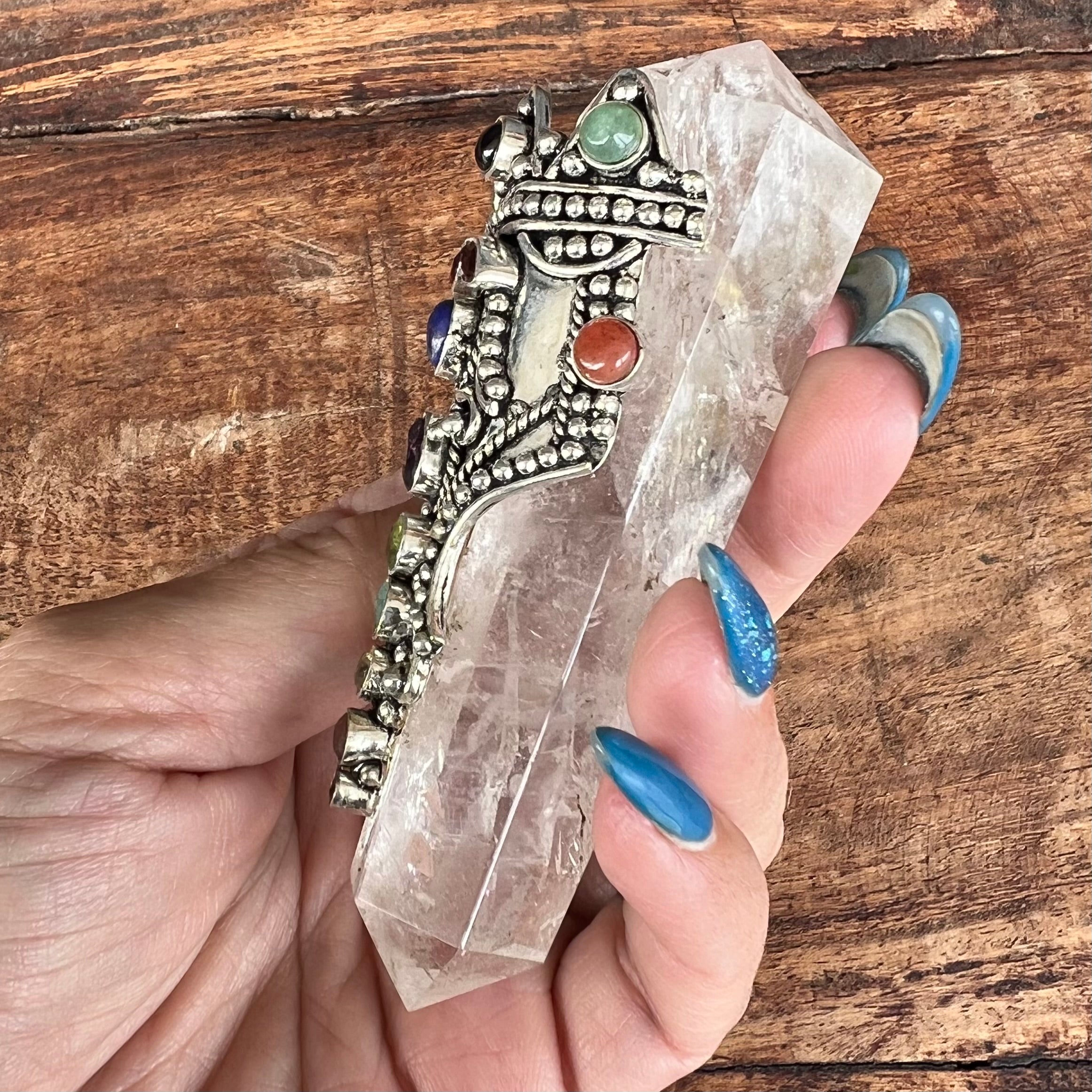 Super Wand ~ Embellished Clear Quartz