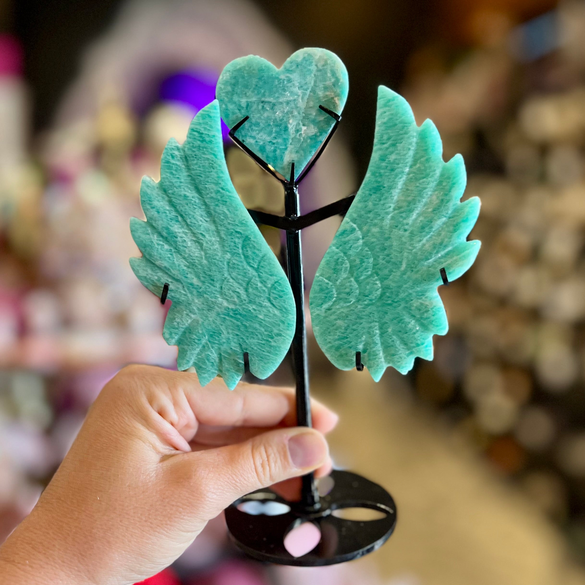 Amazonite ~ Angel wings with Heart