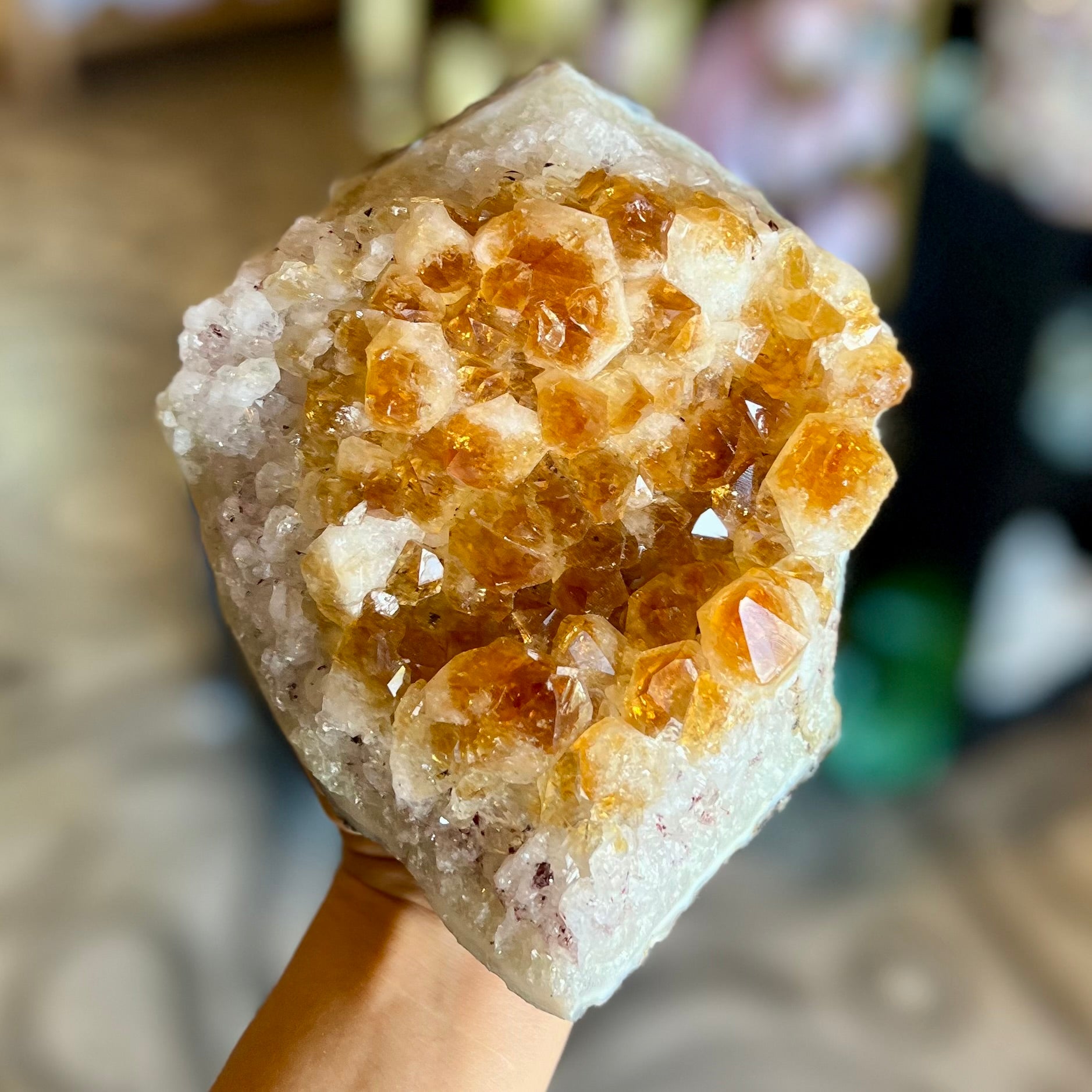 Citrine with Calcite Cluster