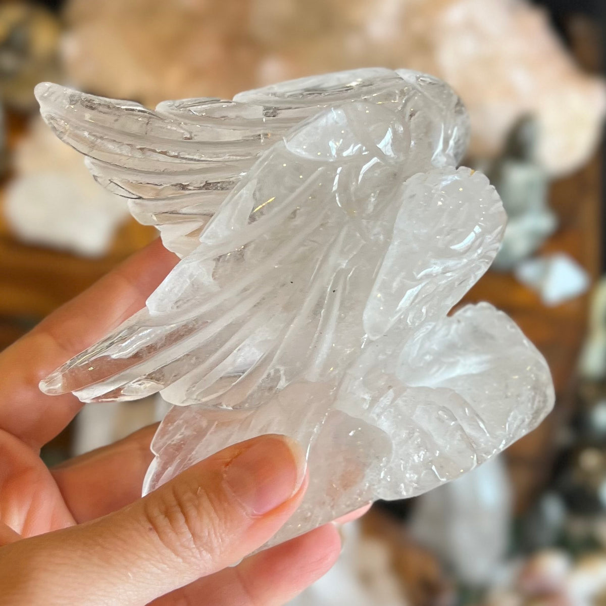 SALE ~ Clear Quartz Eagle Carving