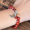 Carnelian Self Expression Bracelet with Celestial Crescent Moon Charm