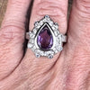 Amethyst & White Topaz Sterling Silver Ring ~ 10