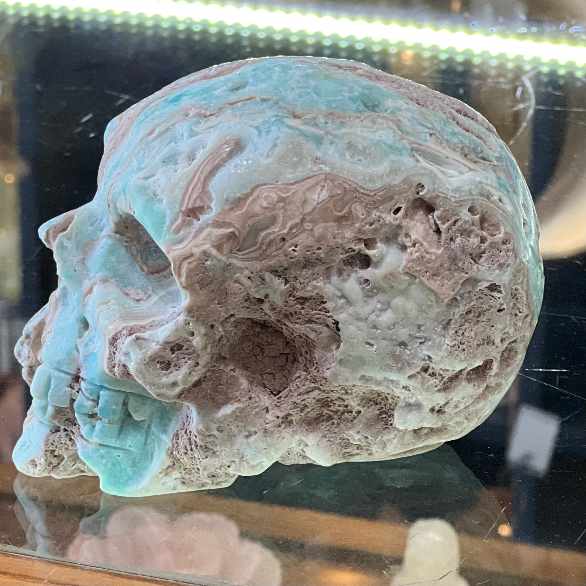 Caribbean Calcite Skull Carving