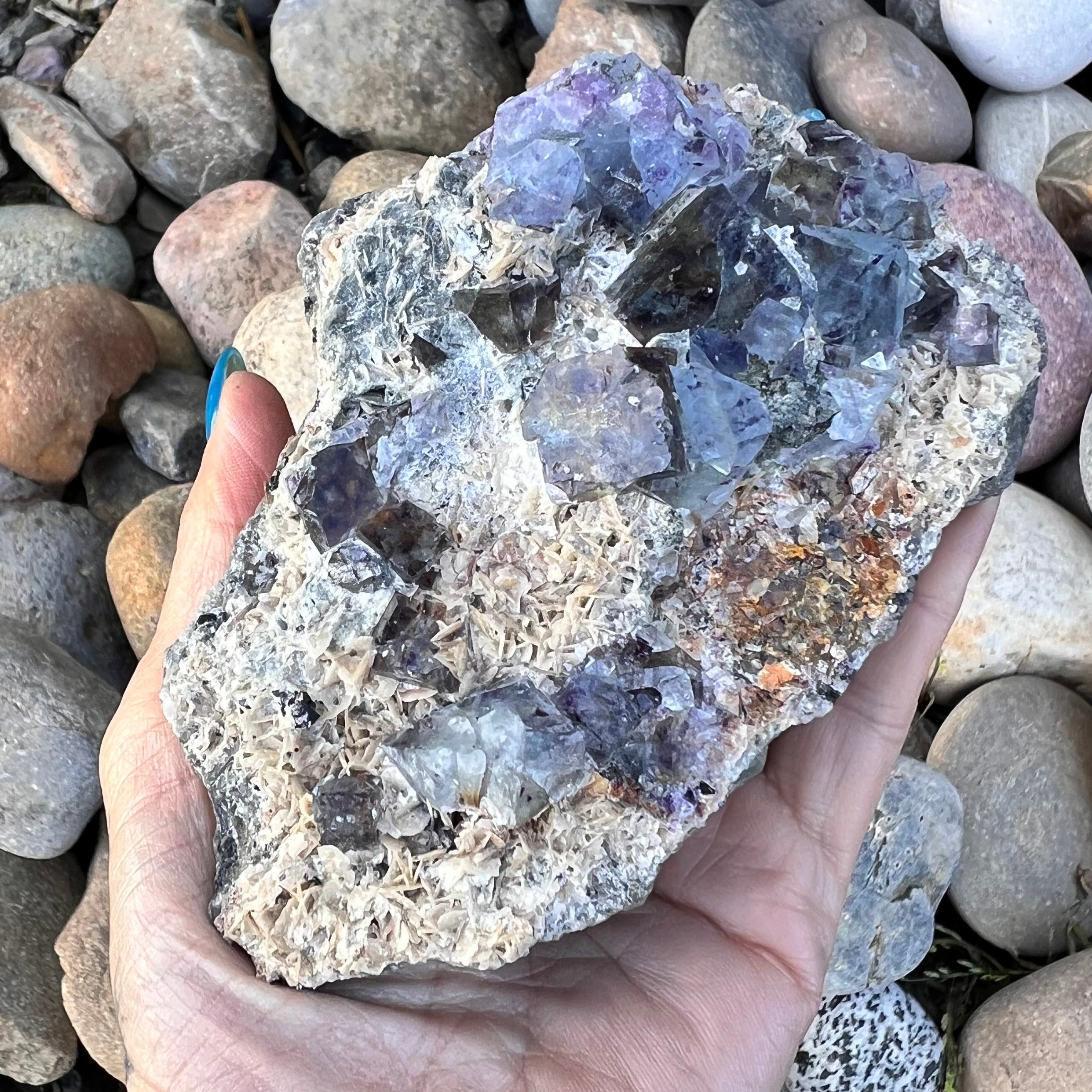 Raw Purple & Blue Fluorite on Matrix