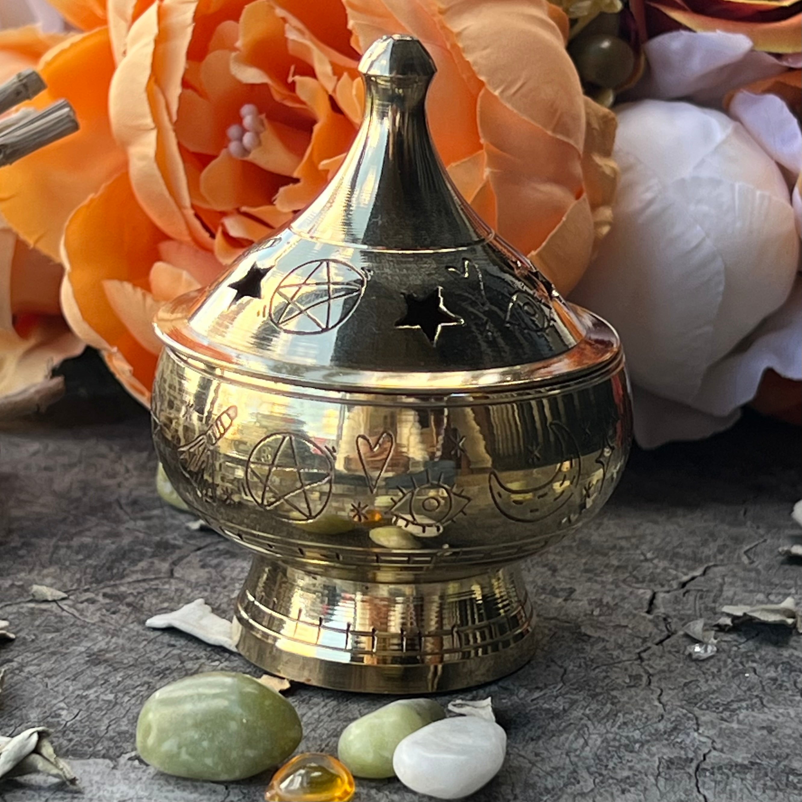Brass Pentacle Incense Burner