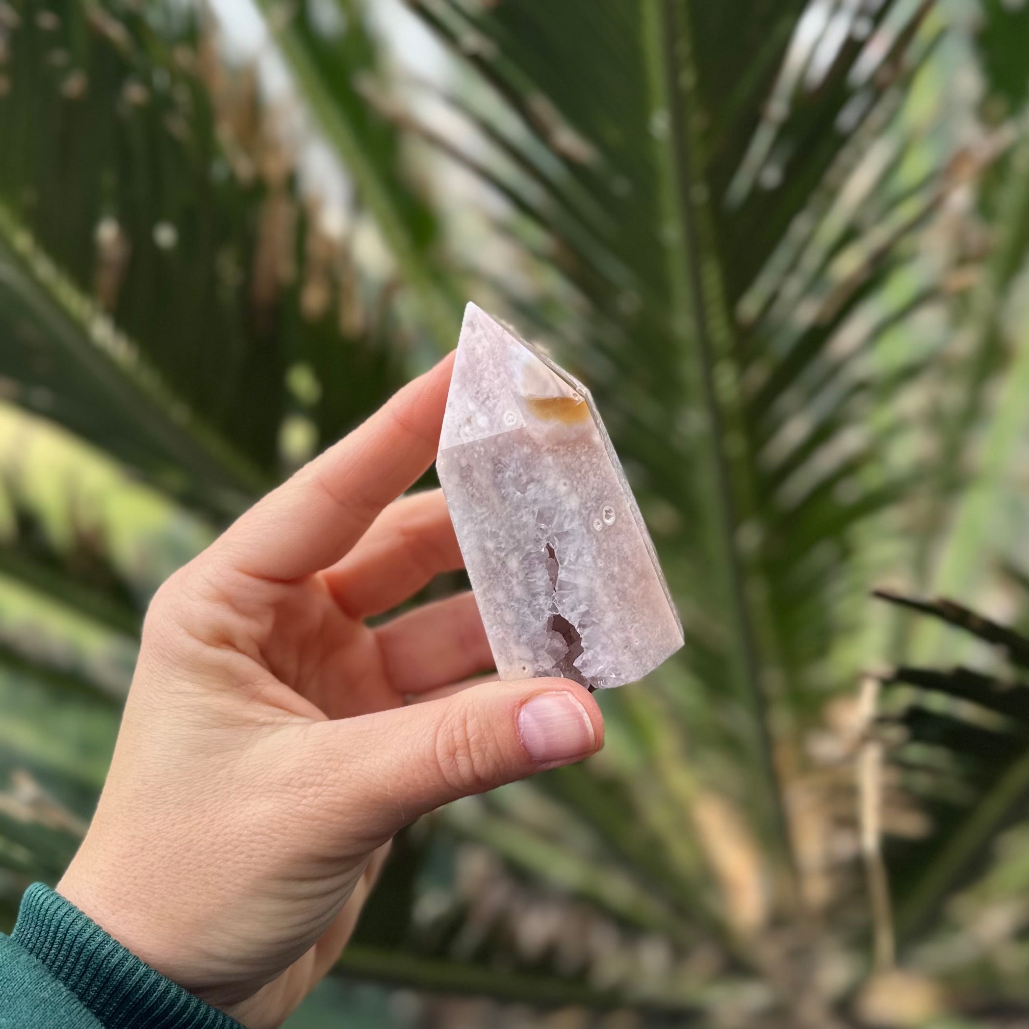 Pink Amethyst and Flower Agate Tower
