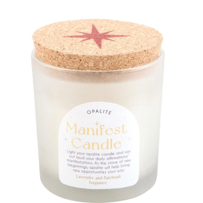 Manifesting Candle ~ Pachouli, Lavender & Opalite