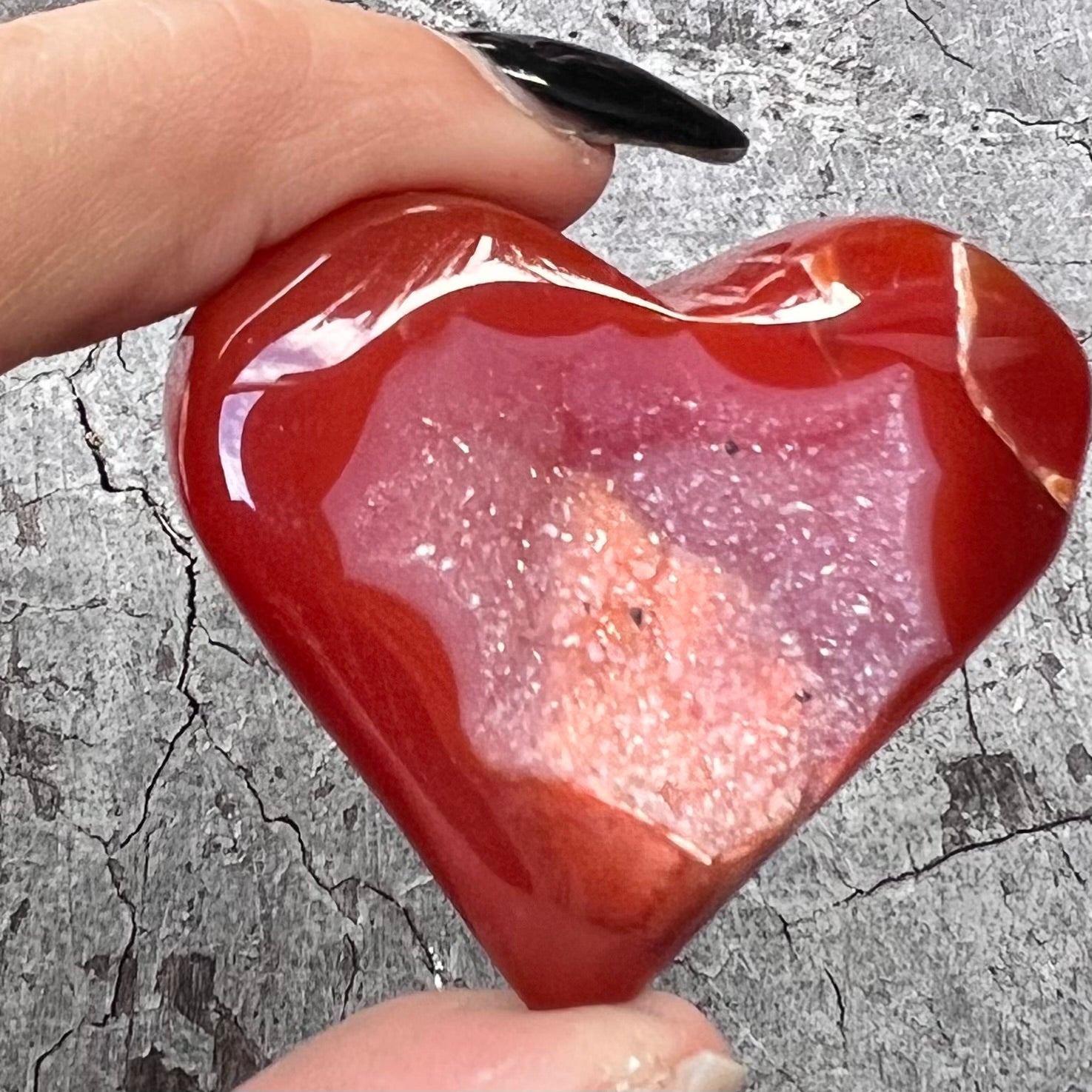 Carnelian Geode Heart ~ 7