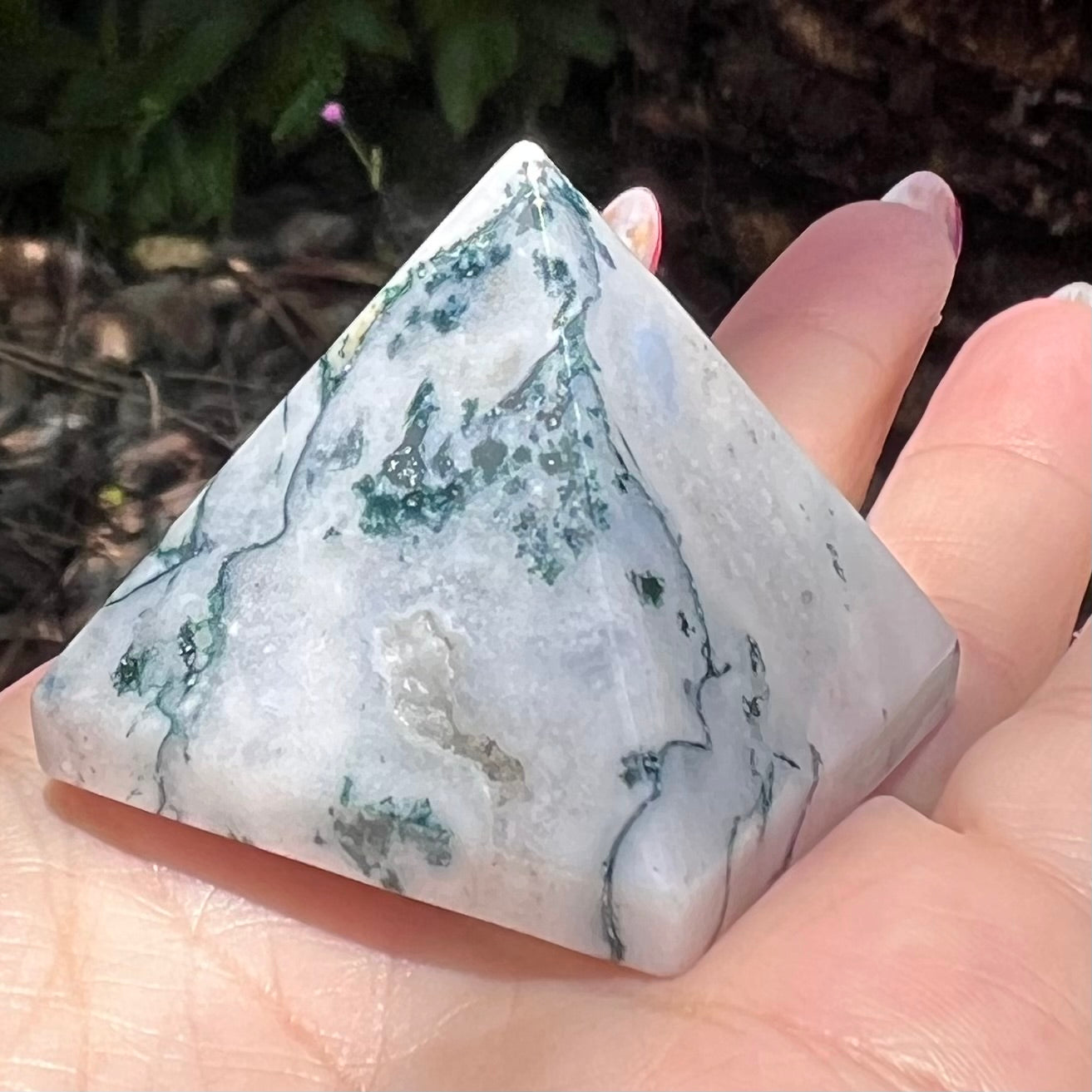 Moss Agate Pyramid