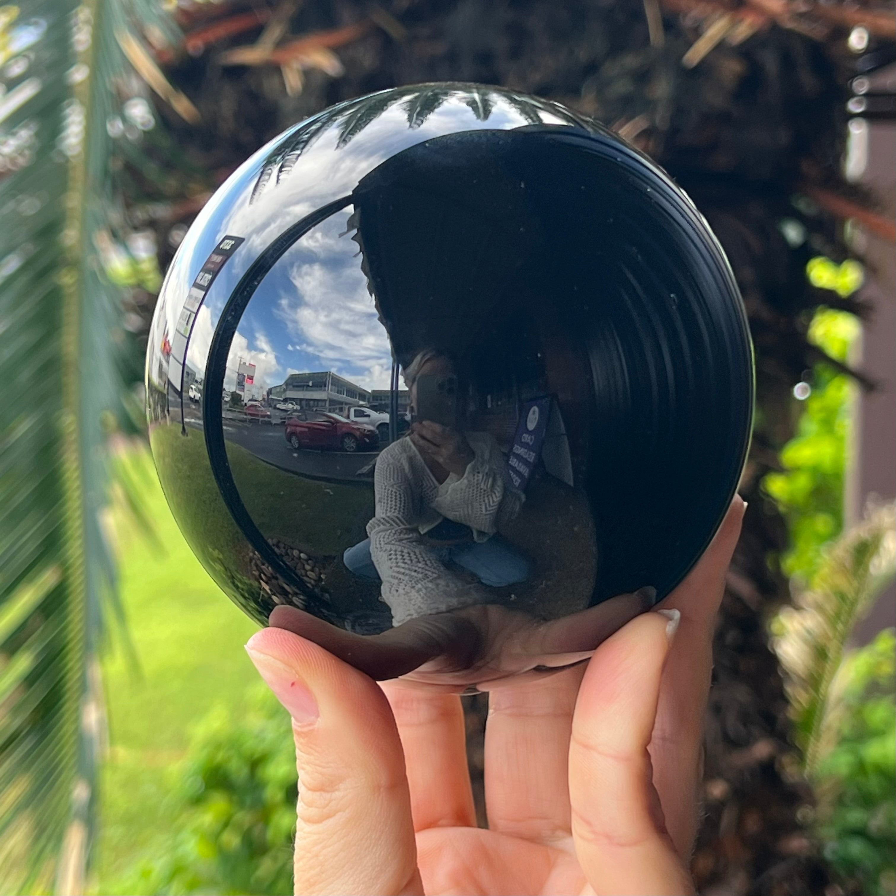 Black Obsidian Sphere & Stand