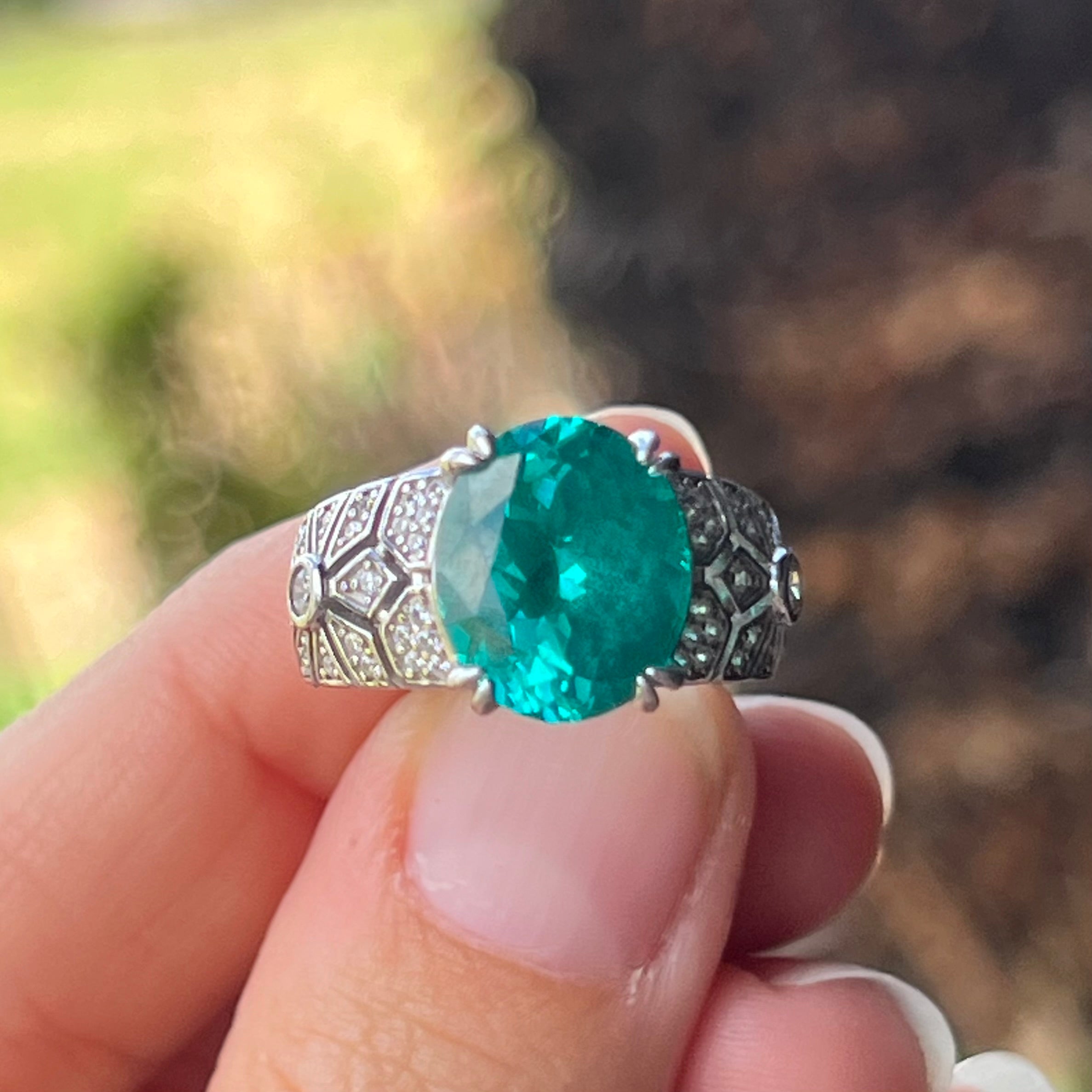 Moissonite ~ Sterling Silver Ring ~ Size 7