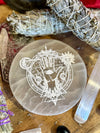 Selenite Etched Cleansing & Charging Plate