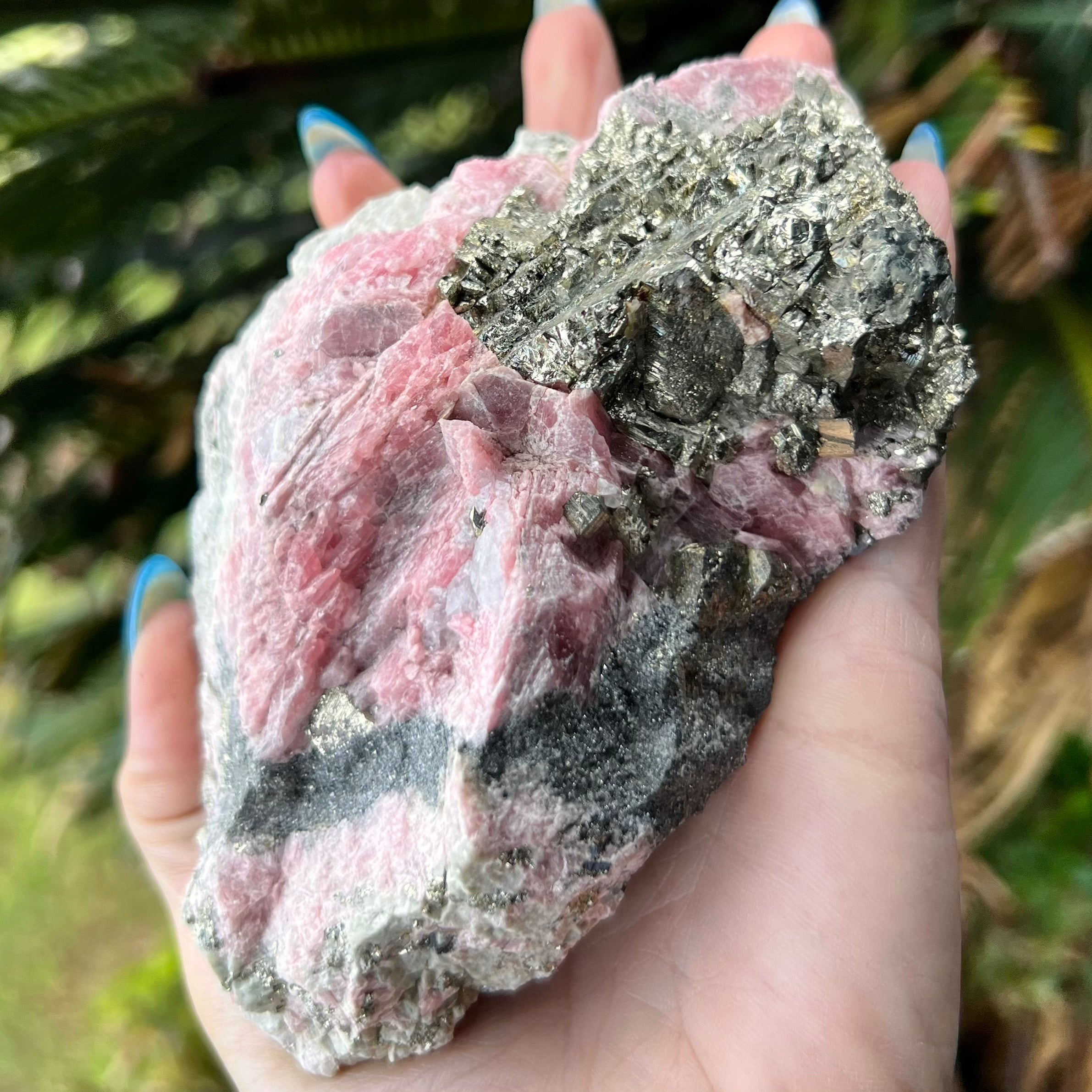 Magnificent Rhodochrosite with Pyrite and Hematite Inclusions on Matrix ~ Specialty Crystal