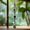 Triple Fluorite Macrame Crystal Hanger