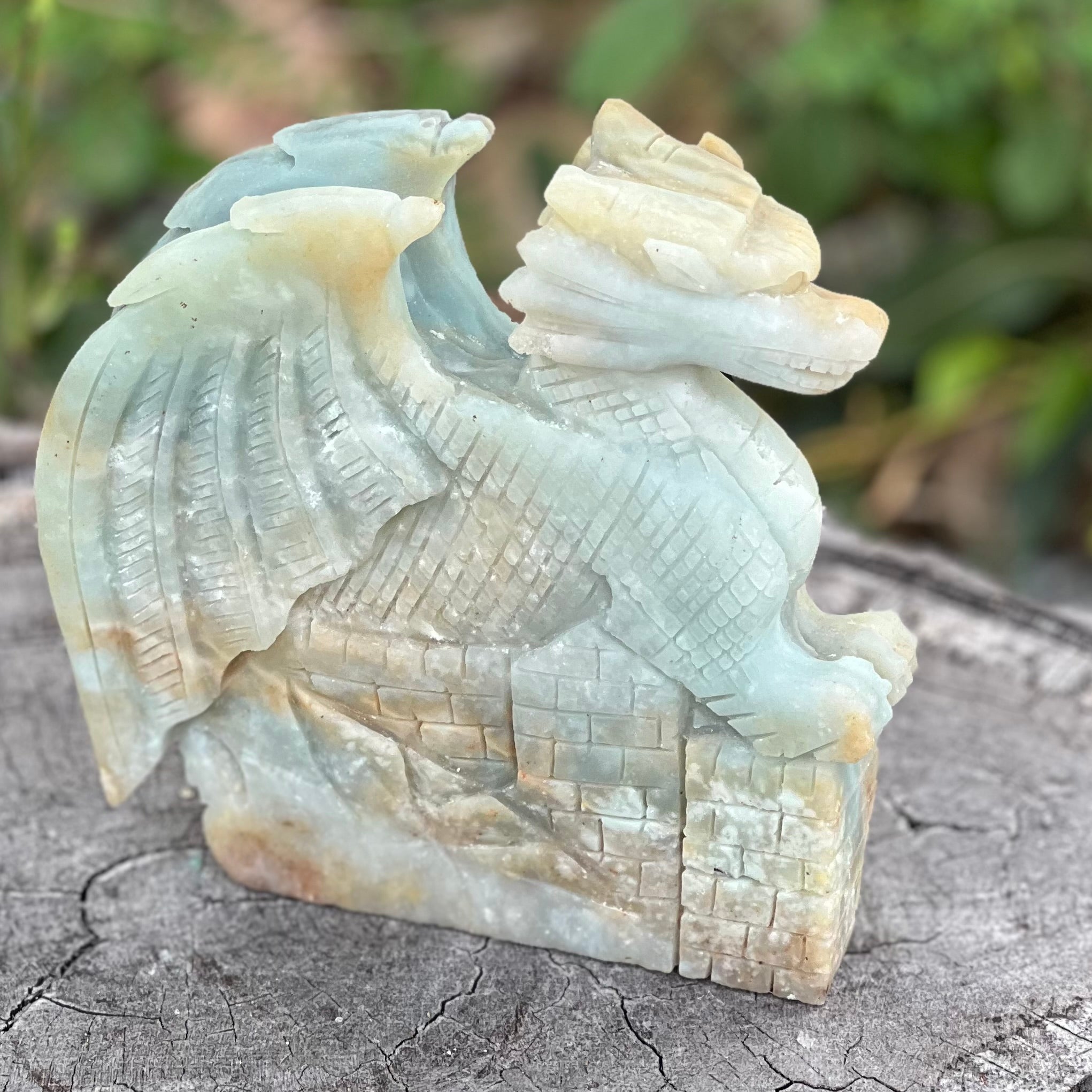 Caribbean Calcite Dragon Carving