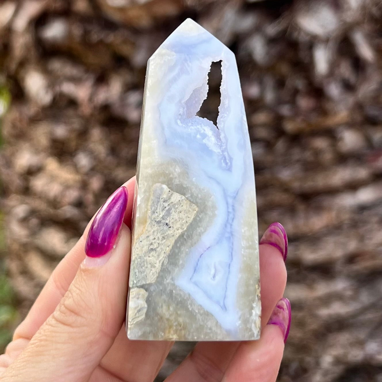 Blue Lace Agate Tower