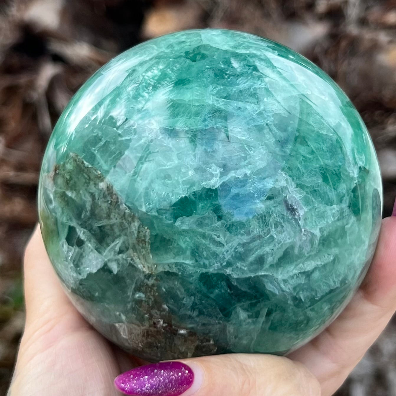 Inner Balancing Green Fluorite Sphere