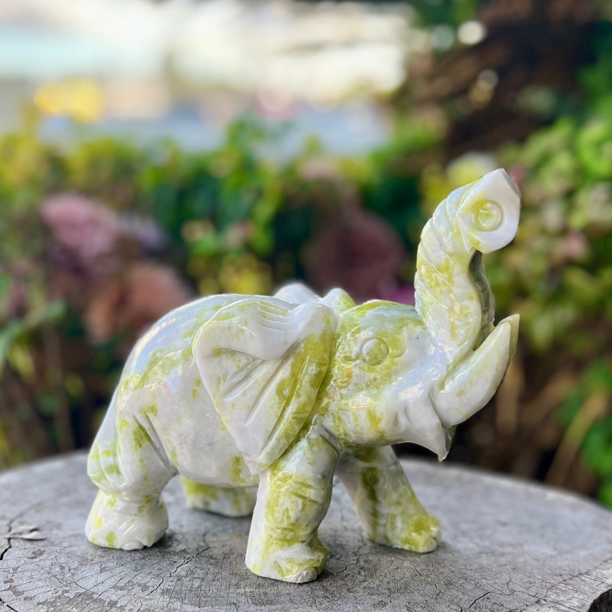 New Jade Lucky Elephant Carving