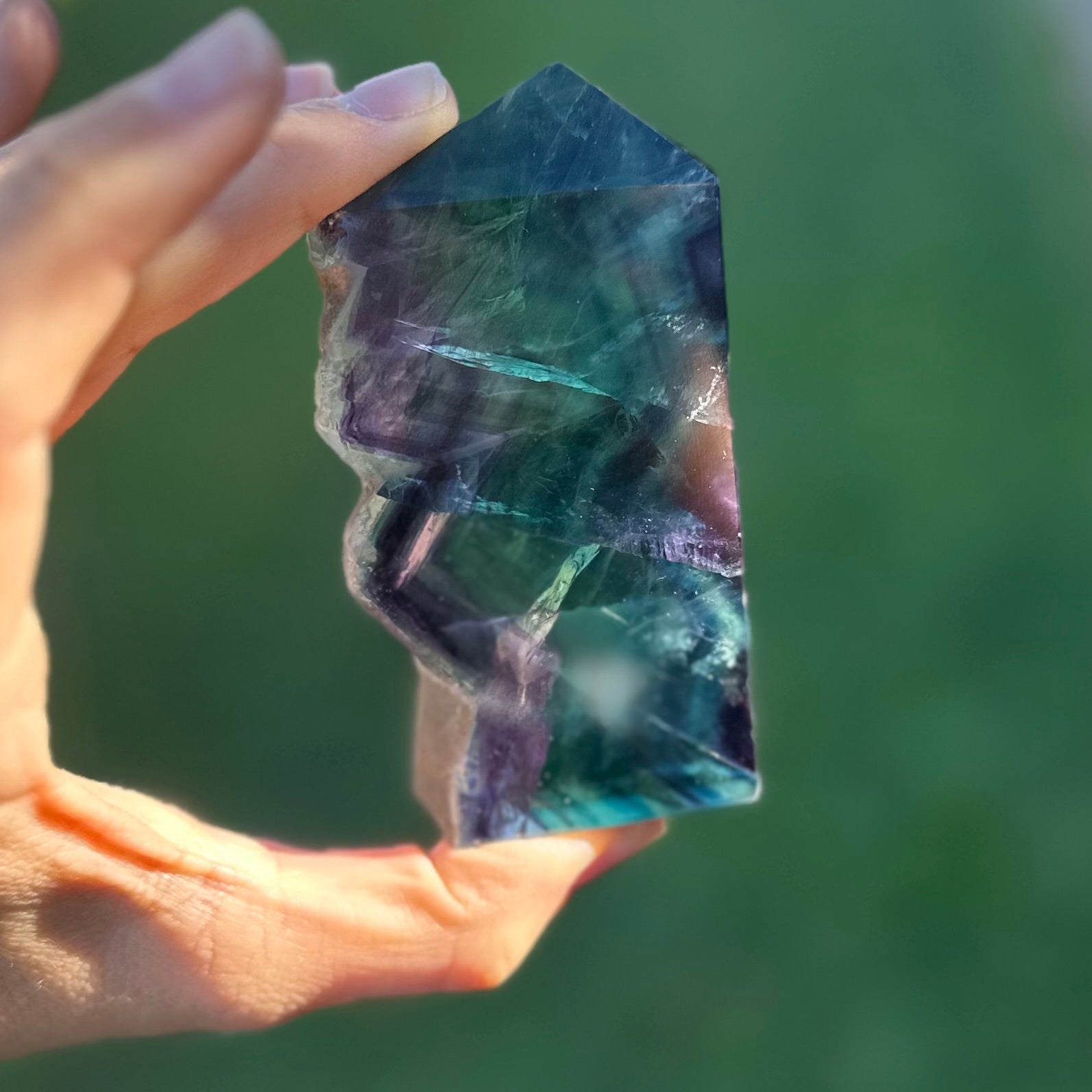 Rainbow Fluorite Semi Raw Generator Tower