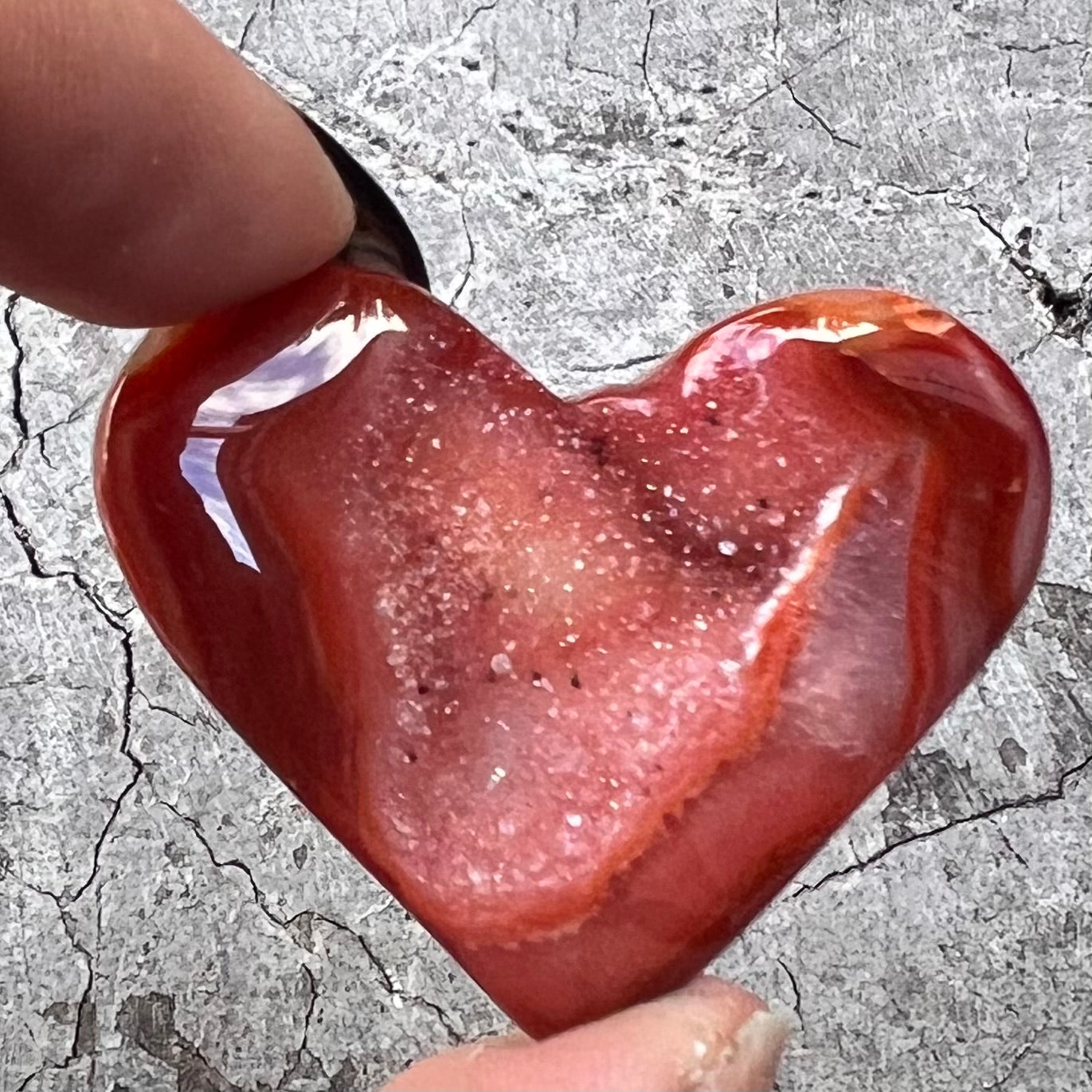 Carnelian Geode Heart ~ 3