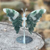 Moss Agate Butterfly Carving