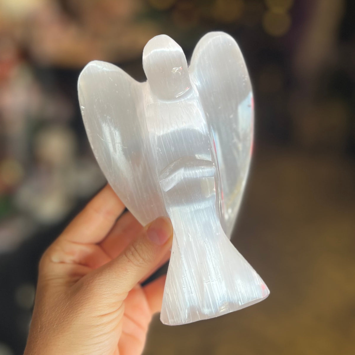 Selenite Angel of Protection Carving