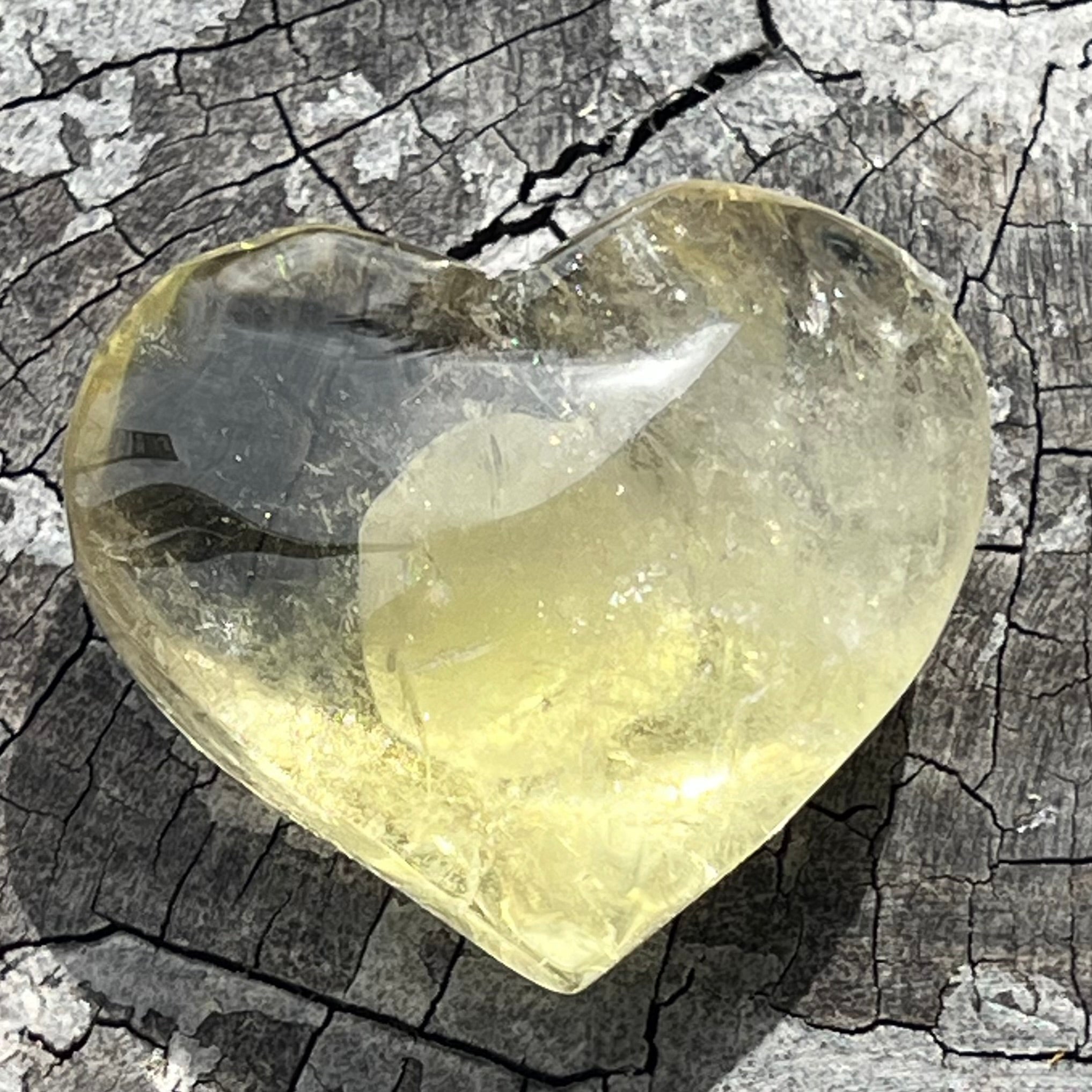 Citrine Heart Carving