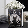 Black Cat Magick Book Shaped Flower Vase