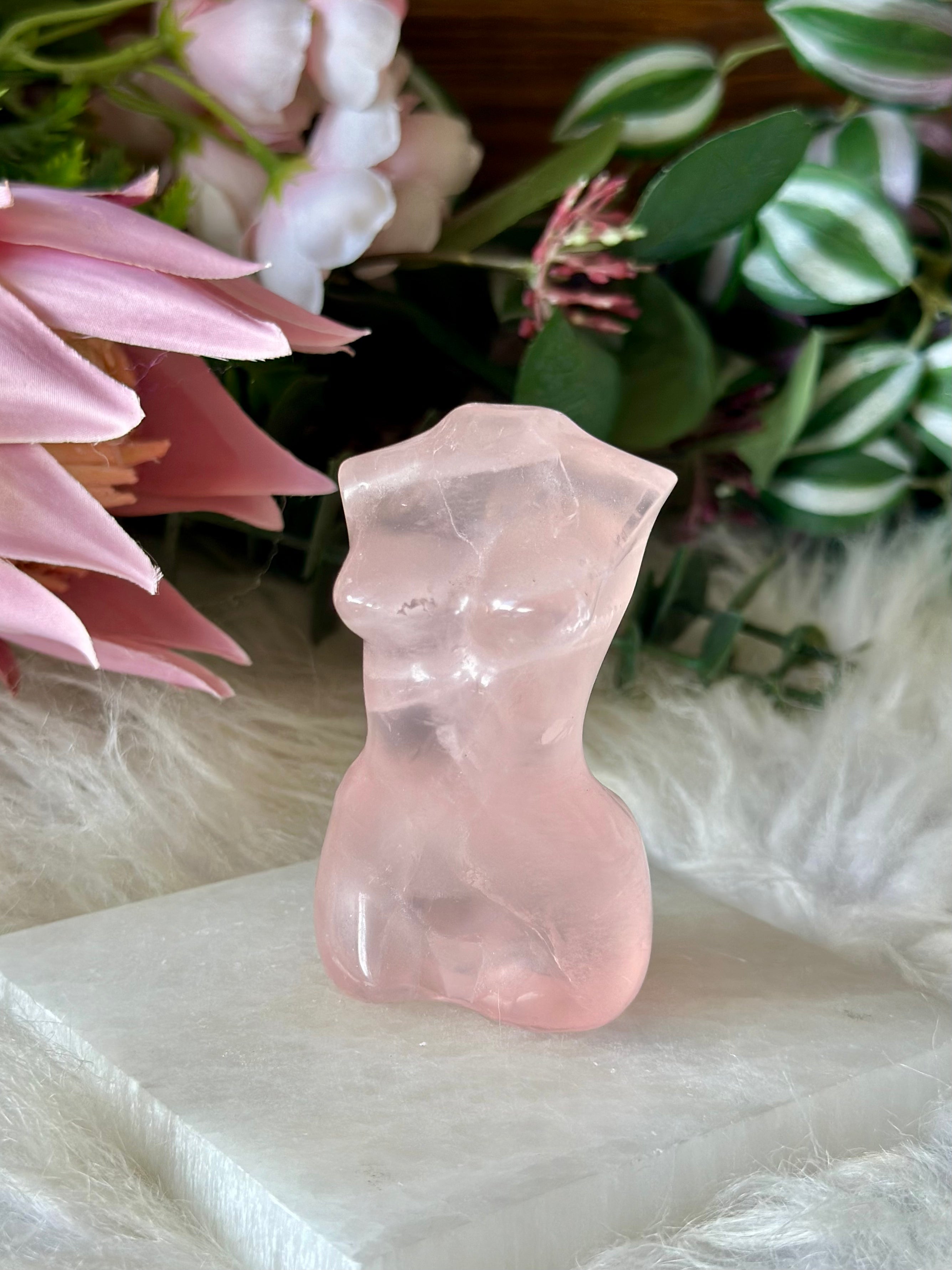 Rose Quartz Woman Figure - Muse Crystals & Mystical Gifts