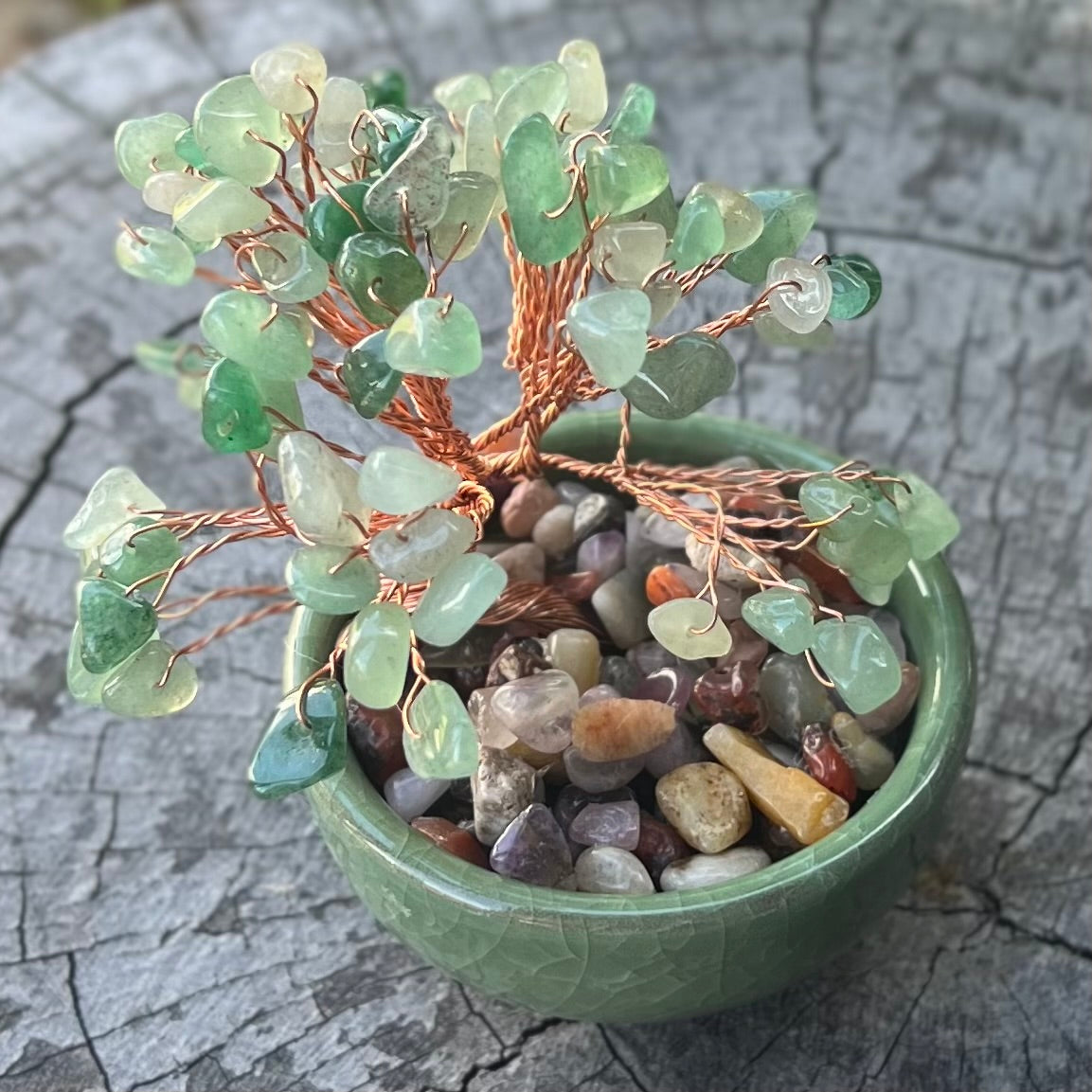 Arbre de cristal extra large en aventurine verte