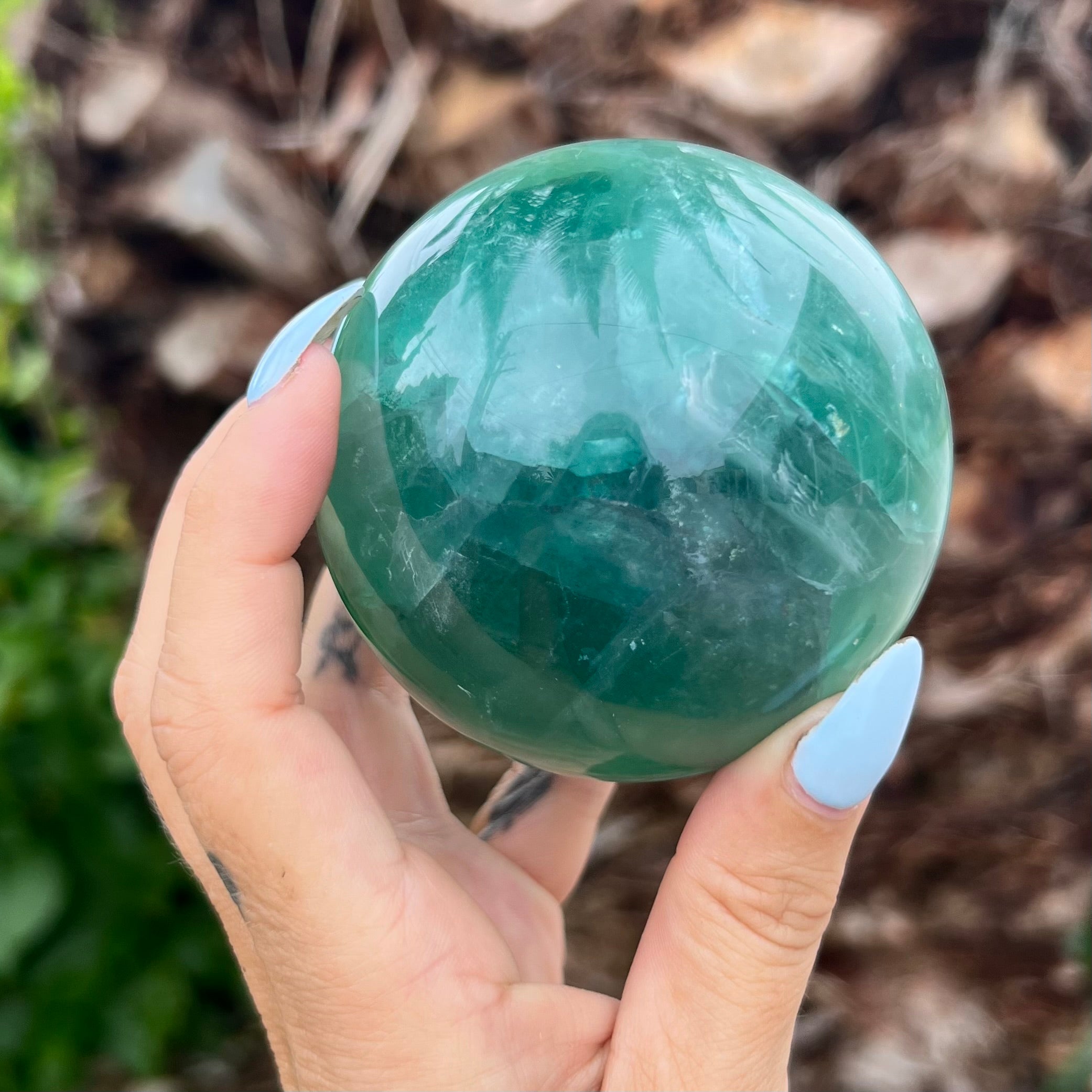 Green Fluorite Sphere