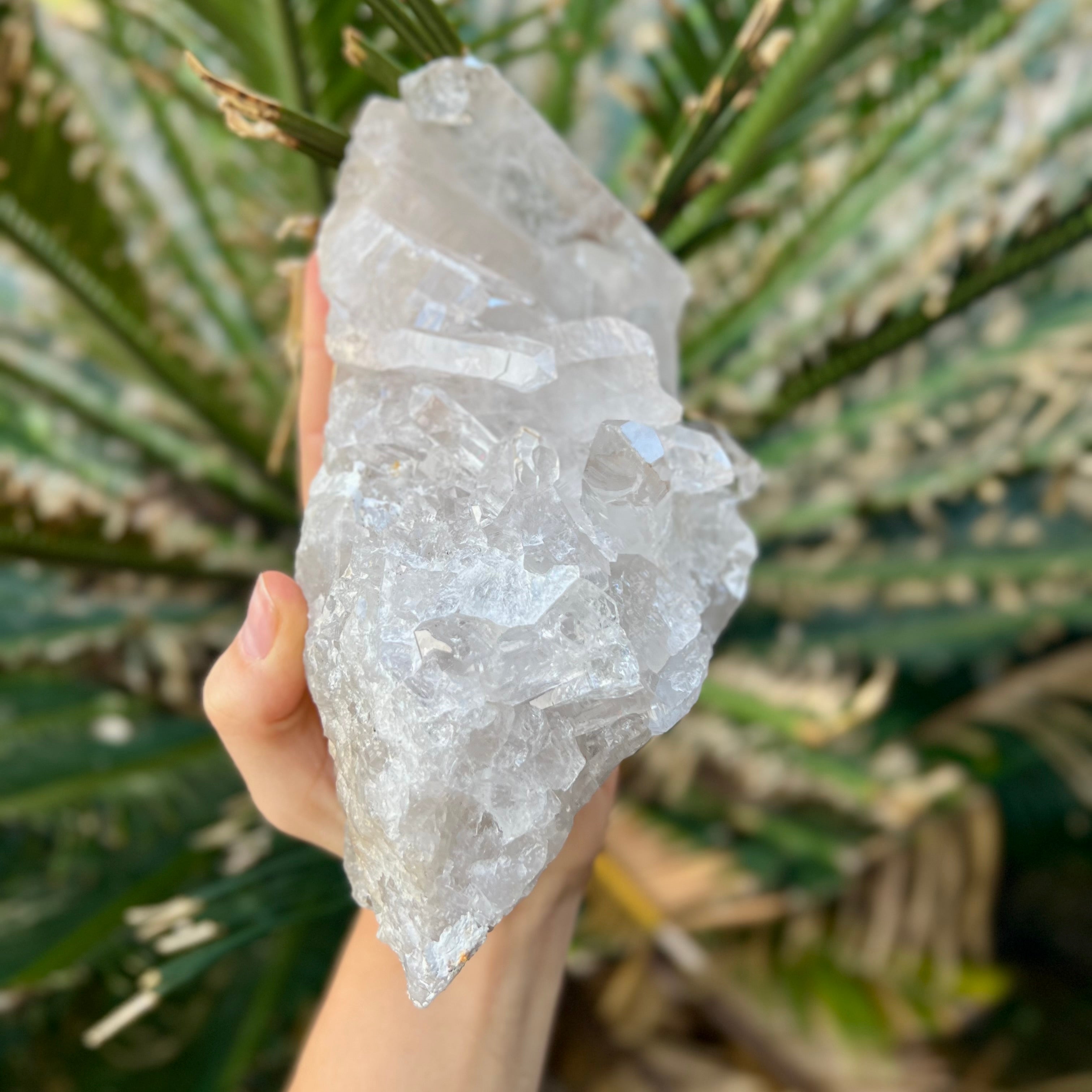 Clear Quartz Cluster on Stand