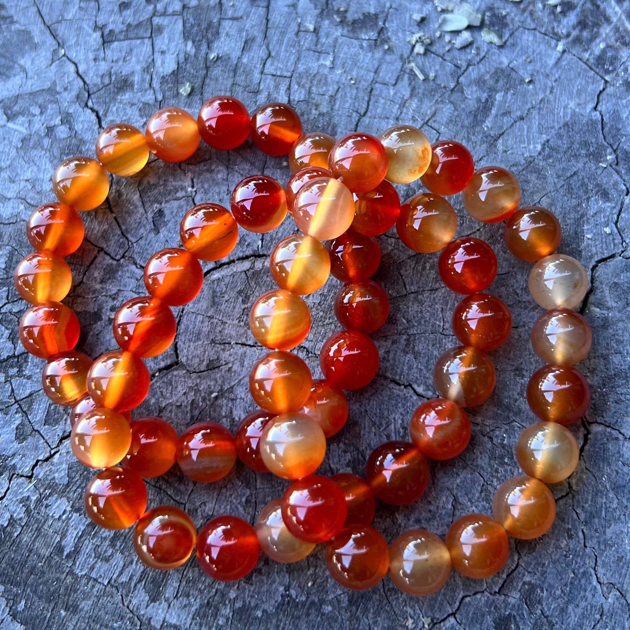 Carnelian ~ Agate Beaded Bracelet