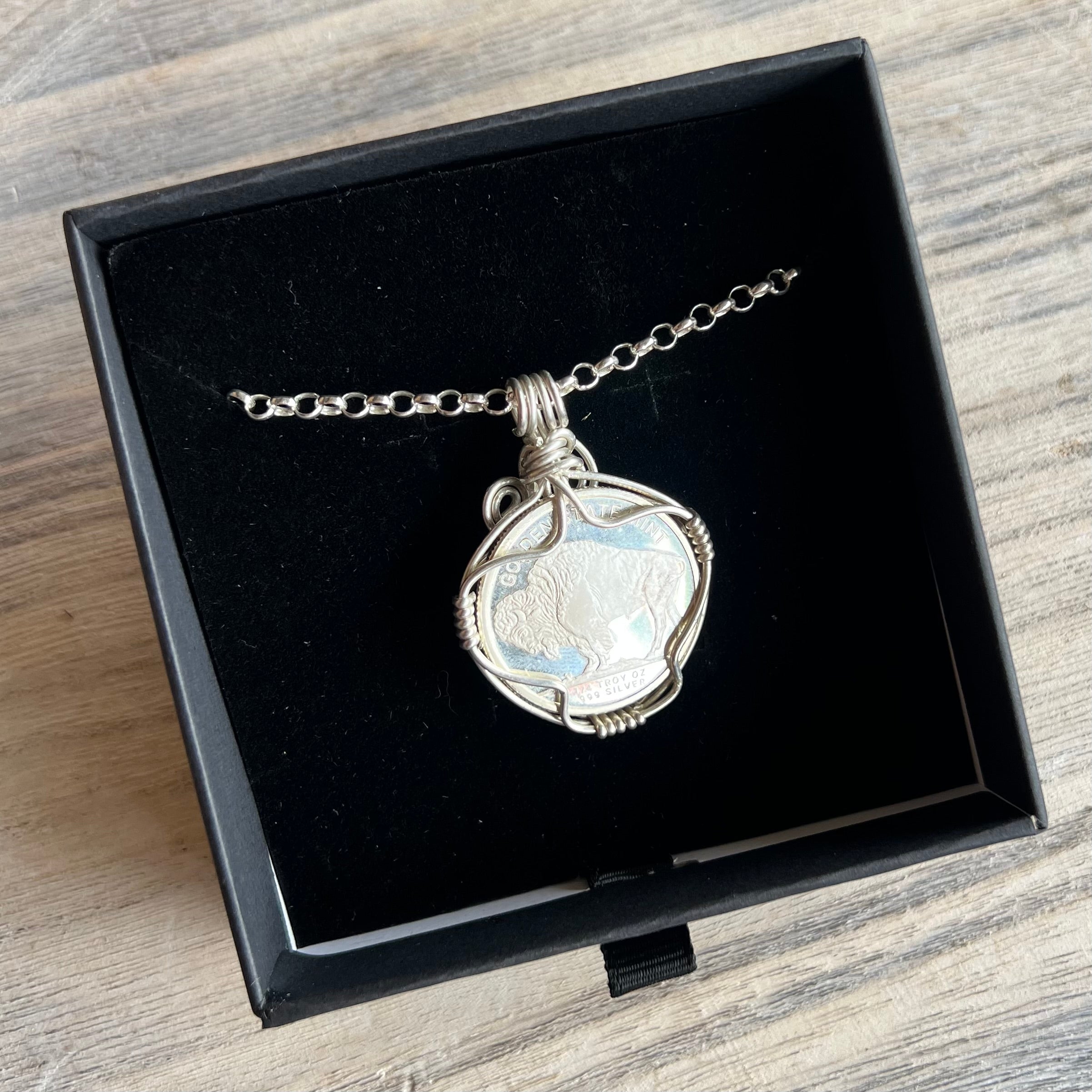 Sterling Silver Wrapped Coin ~ Handmade