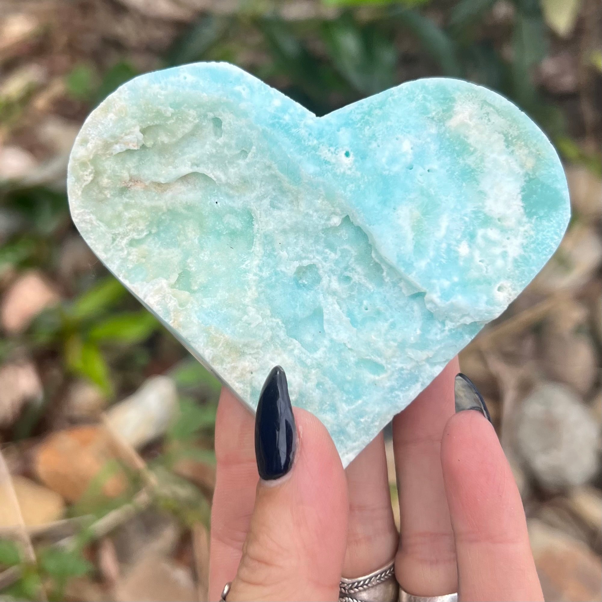 Blue Aragonite Heart