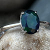 Black Opal ~ Sterling Silver Ring ~ Size 6