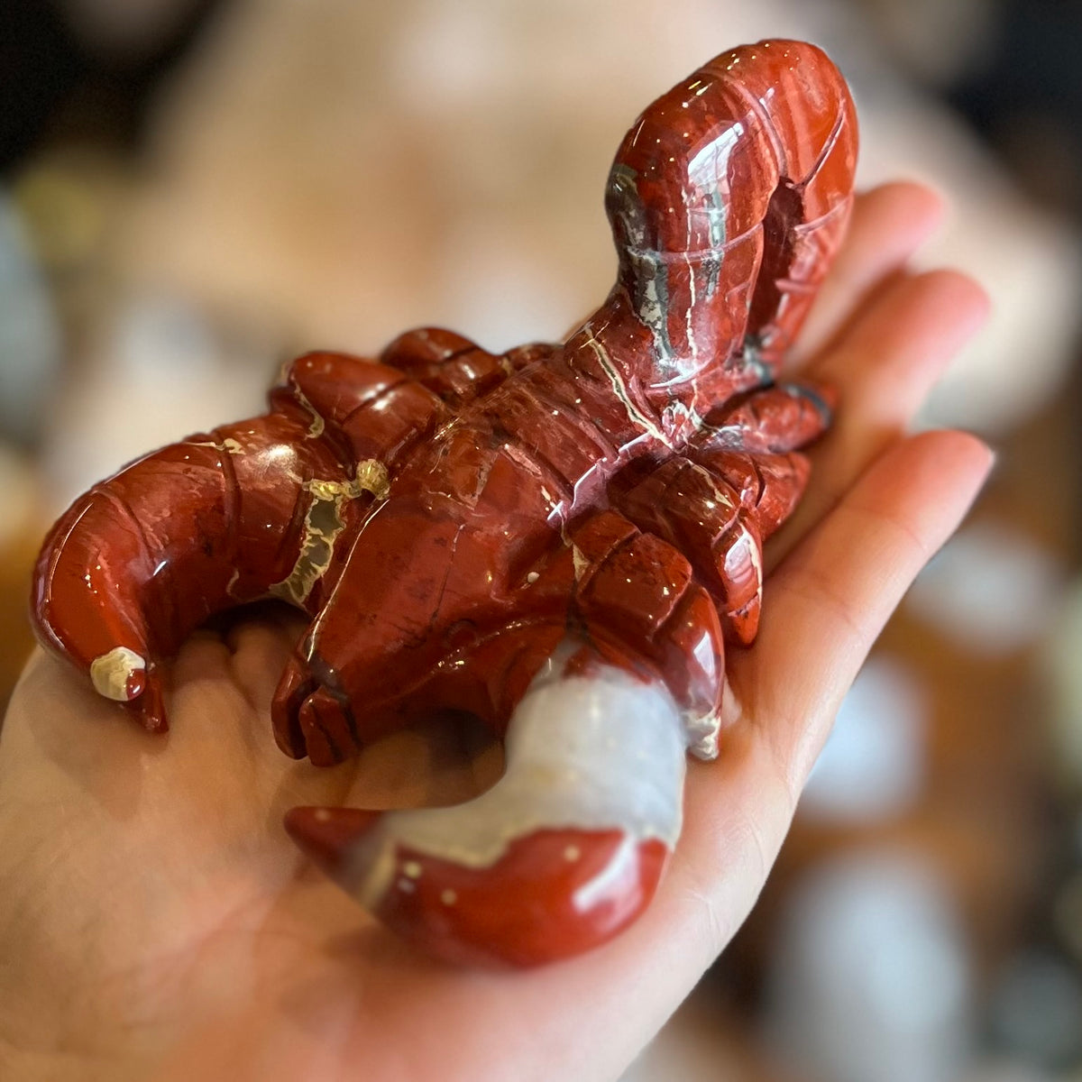 Red Jasper Scorpion Carving