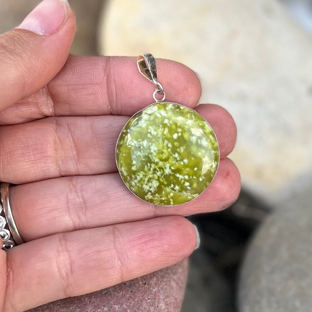 Round Nephrite Jade Pendant