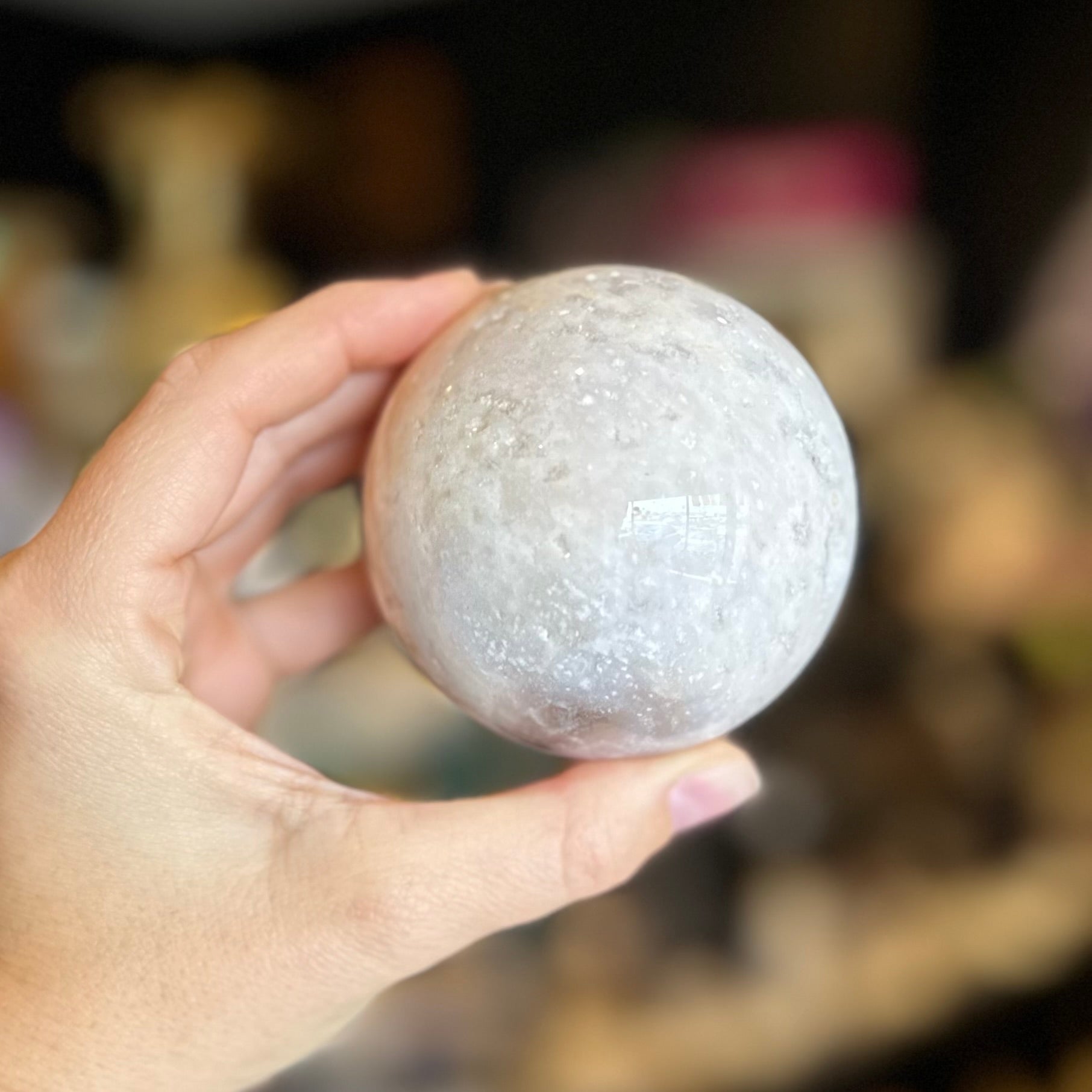 Pink Amethyst and Flower Agate Sphere