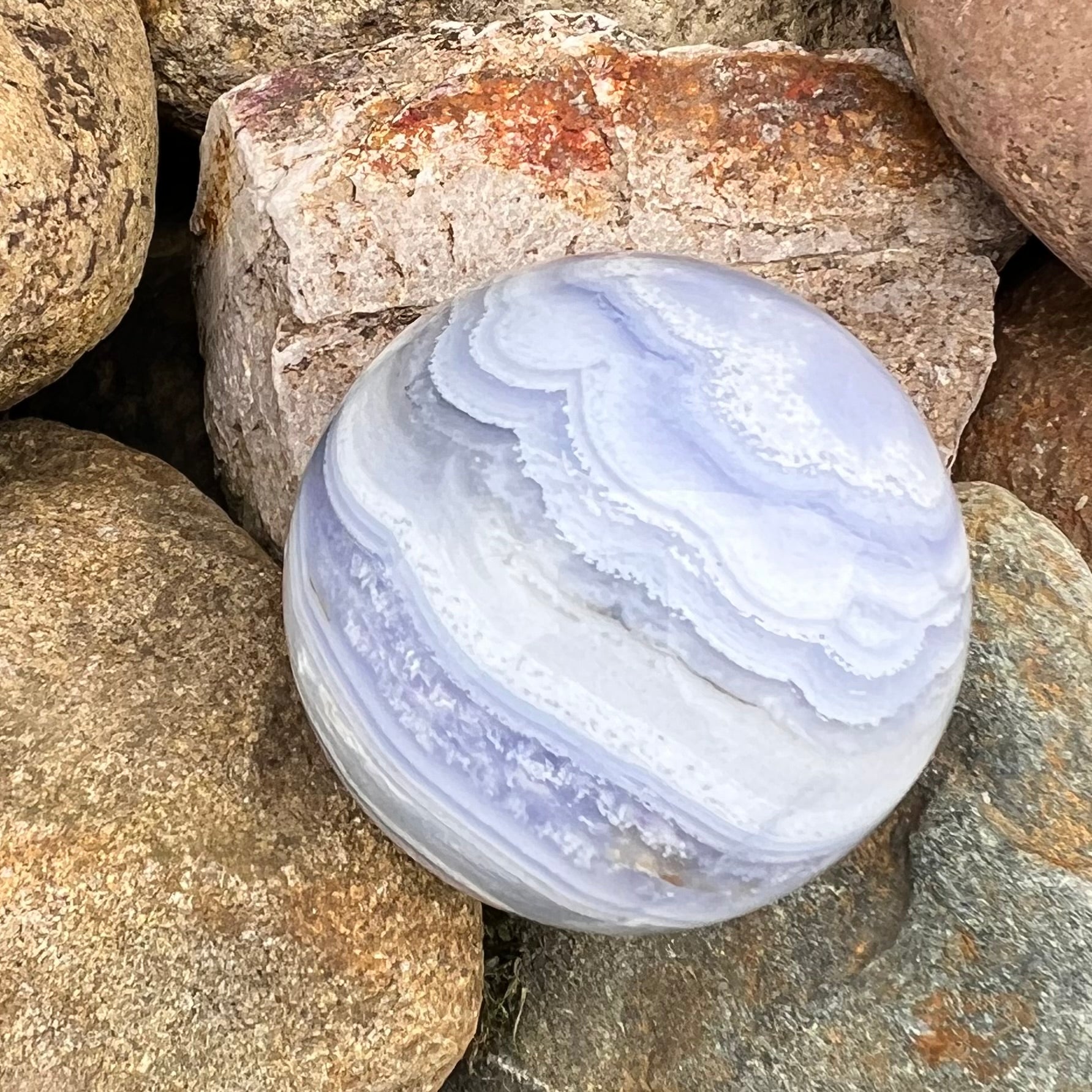 Blue Lace Agate Sphere ~ Specialty Crystal