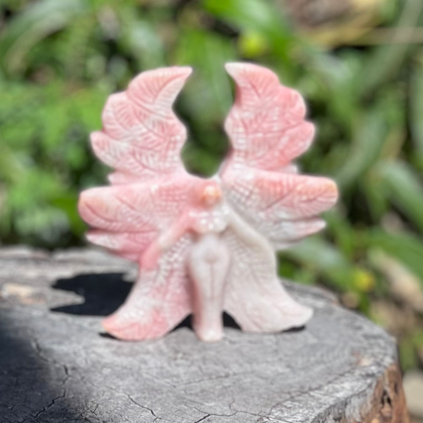 Pink Opal Goddess of Compassion Carving