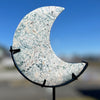 Moss Agate Crescent Moon Carving