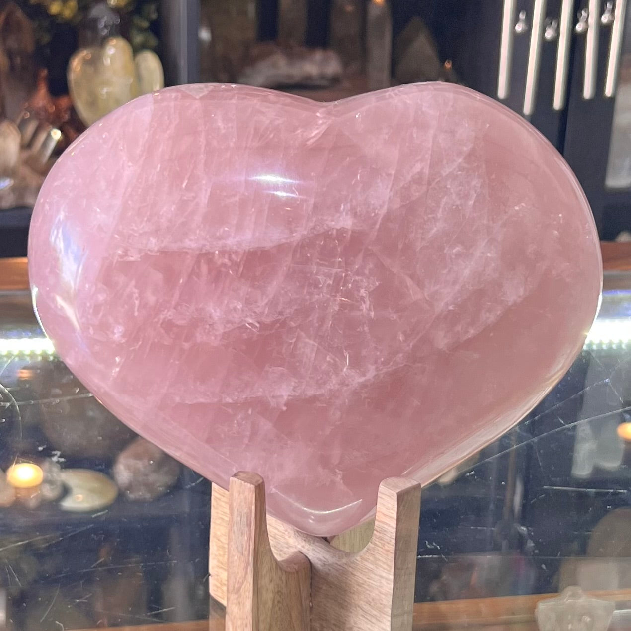 Huge Rose Quartz Puffy Heart