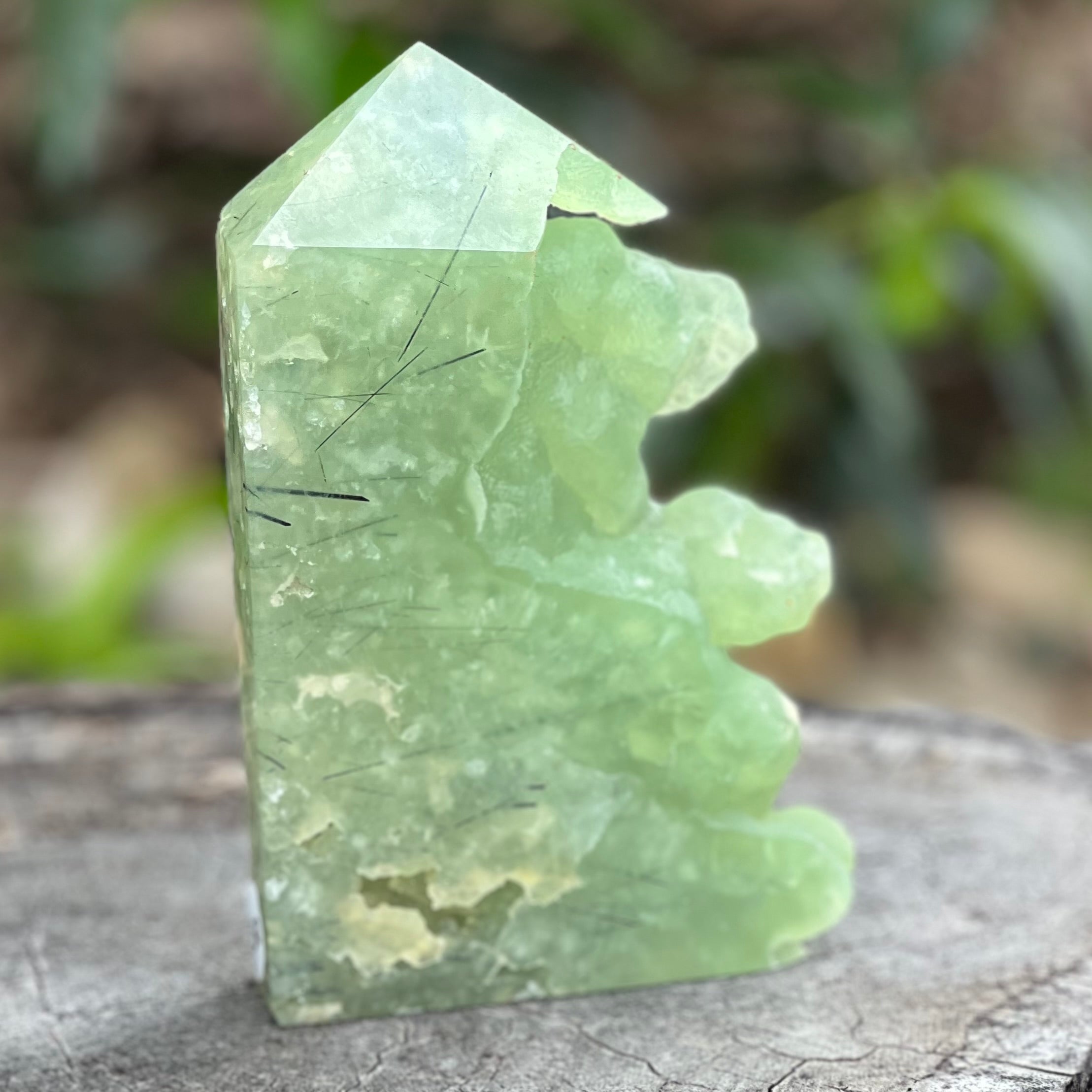 Prehnite Semi Raw Tower