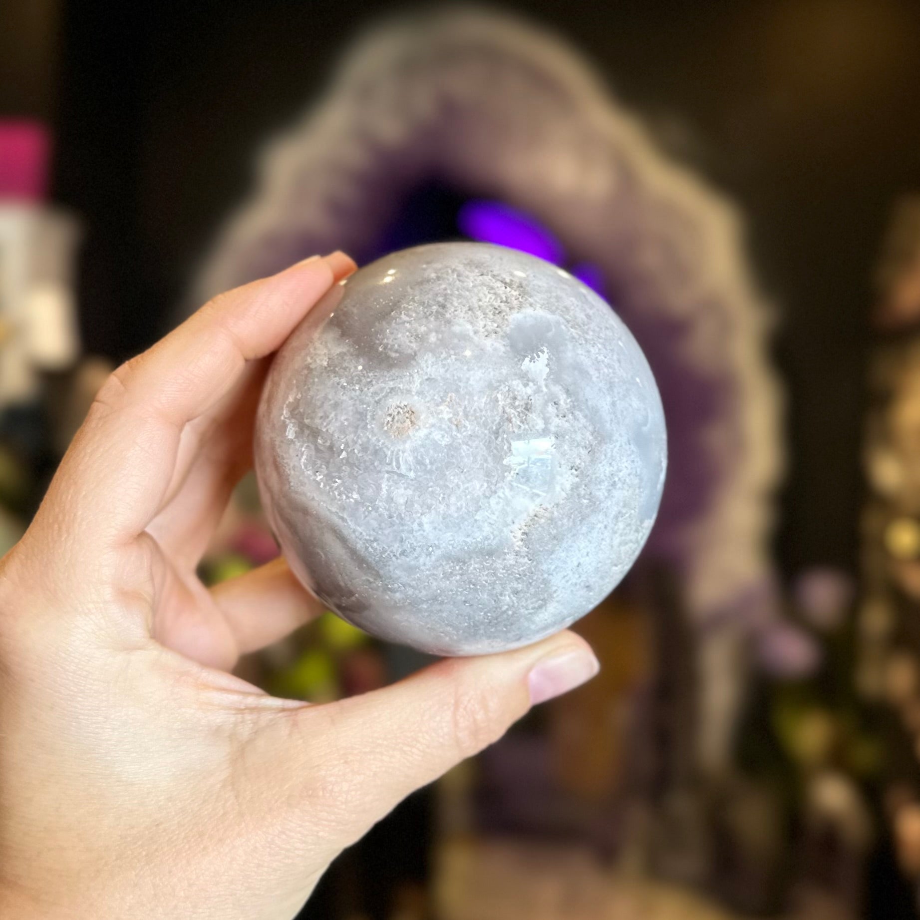 Flower Agate Sphere