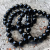 Black Obsidian Beaded Bracelet ~ Large Fit