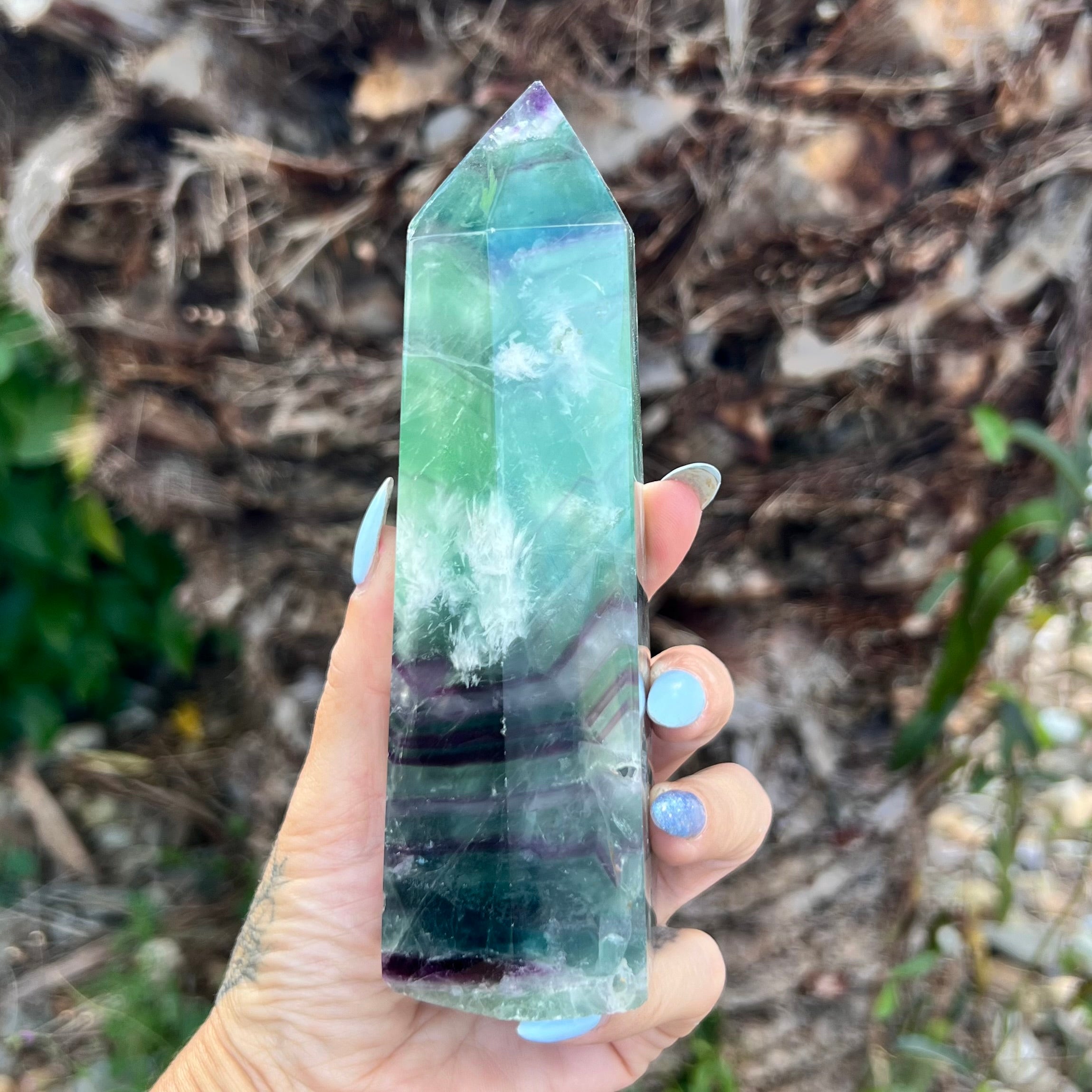 Rainbow Snowflake Fluorite Generator Point