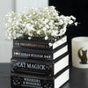 Black Cat Magick Book Stack Flower Vase